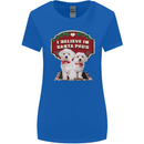 Christmas Maltese Funny Santa Paws Xmas Womens Wider Cut T-Shirt Royal Blue