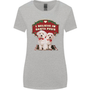 Christmas Maltese Funny Santa Paws Xmas Womens Wider Cut T-Shirt Sports Grey