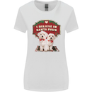 Christmas Maltese Funny Santa Paws Xmas Womens Wider Cut T-Shirt White