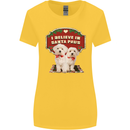 Christmas Maltese Funny Santa Paws Xmas Womens Wider Cut T-Shirt Yellow