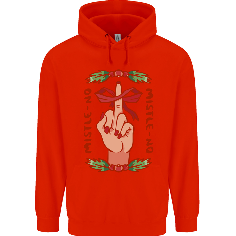 Christmas Mistle No Funny Bah Humbug Childrens Kids Hoodie Bright Red