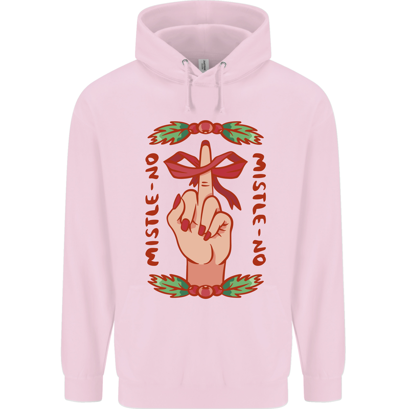 Christmas Mistle No Funny Bah Humbug Childrens Kids Hoodie Light Pink