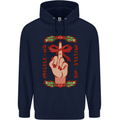 Christmas Mistle No Funny Bah Humbug Childrens Kids Hoodie Navy Blue