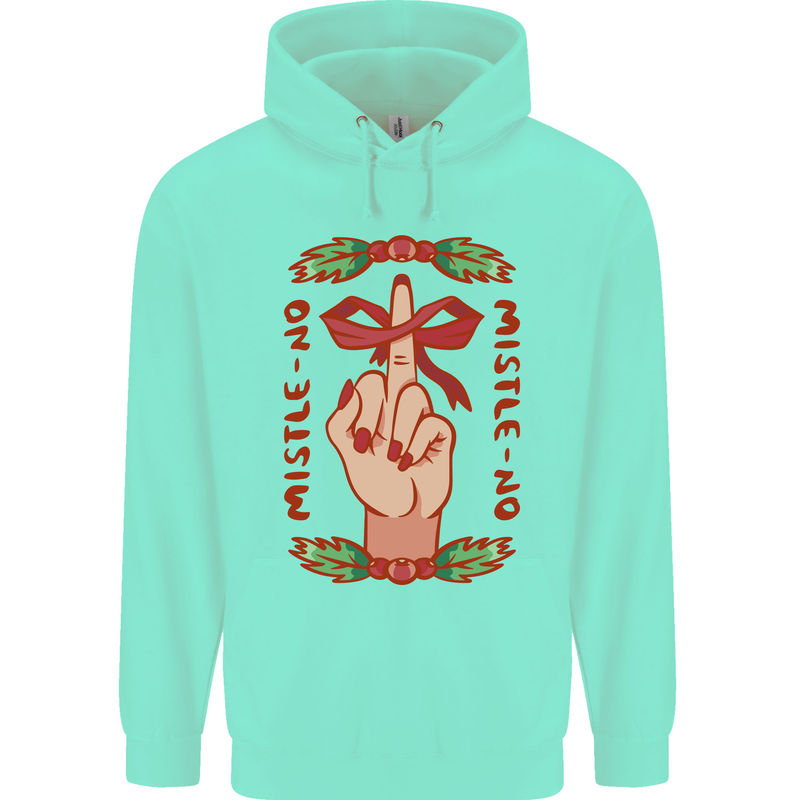Christmas Mistle No Funny Bah Humbug Childrens Kids Hoodie Peppermint