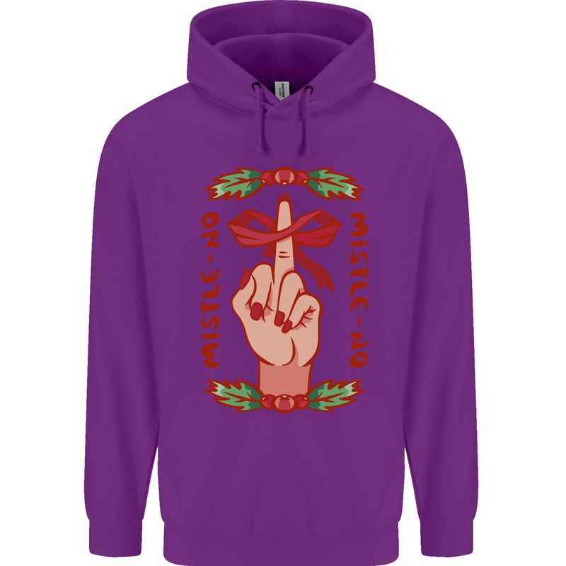 Christmas Mistle No Funny Bah Humbug Childrens Kids Hoodie Purple