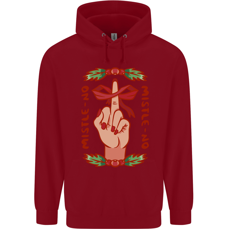 Christmas Mistle No Funny Bah Humbug Childrens Kids Hoodie Red