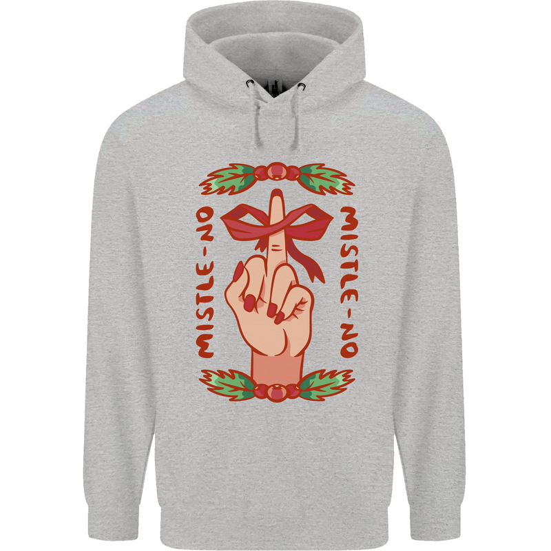 Christmas Mistle No Funny Bah Humbug Childrens Kids Hoodie Sports Grey
