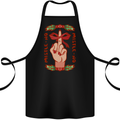Christmas Mistle No Funny Bah Humbug Cotton Apron 100% Organic Black