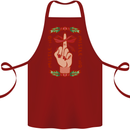 Christmas Mistle No Funny Bah Humbug Cotton Apron 100% Organic Maroon
