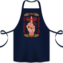 Christmas Mistle No Funny Bah Humbug Cotton Apron 100% Organic Navy Blue