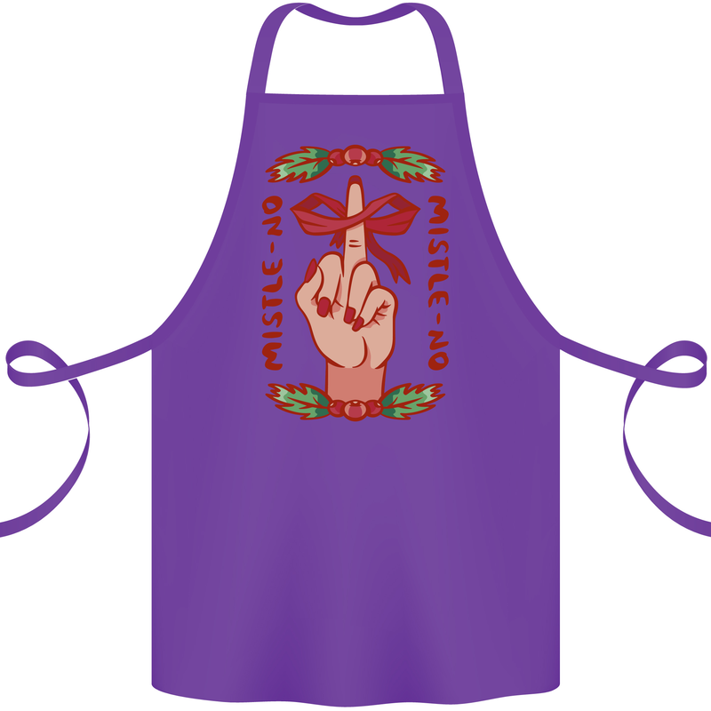 Christmas Mistle No Funny Bah Humbug Cotton Apron 100% Organic Purple