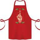 Christmas Mistle No Funny Bah Humbug Cotton Apron 100% Organic Red
