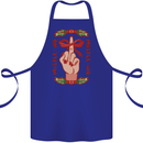 Christmas Mistle No Funny Bah Humbug Cotton Apron 100% Organic Royal Blue