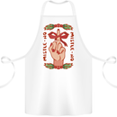 Christmas Mistle No Funny Bah Humbug Cotton Apron 100% Organic White