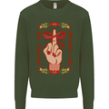 Christmas Mistle No Funny Bah Humbug Kids Sweatshirt Jumper Forest Green
