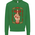 Christmas Mistle No Funny Bah Humbug Kids Sweatshirt Jumper Irish Green