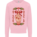 Christmas Mistle No Funny Bah Humbug Kids Sweatshirt Jumper Light Pink