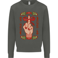 Christmas Mistle No Funny Bah Humbug Kids Sweatshirt Jumper Storm Grey