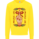 Christmas Mistle No Funny Bah Humbug Kids Sweatshirt Jumper Yellow