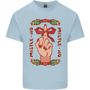 Christmas Mistle No Funny Bah Humbug Kids T-Shirt Childrens Light Blue