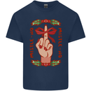 Christmas Mistle No Funny Bah Humbug Kids T-Shirt Childrens Navy Blue