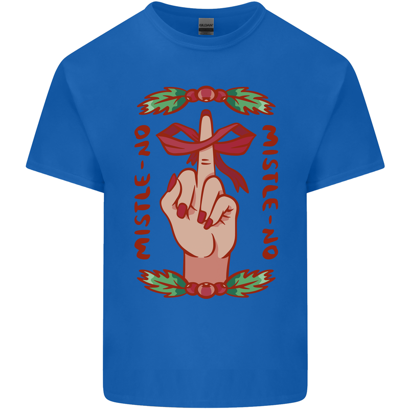 Christmas Mistle No Funny Bah Humbug Kids T-Shirt Childrens Royal Blue