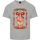 Christmas Mistle No Funny Bah Humbug Kids T-Shirt Childrens Sports Grey