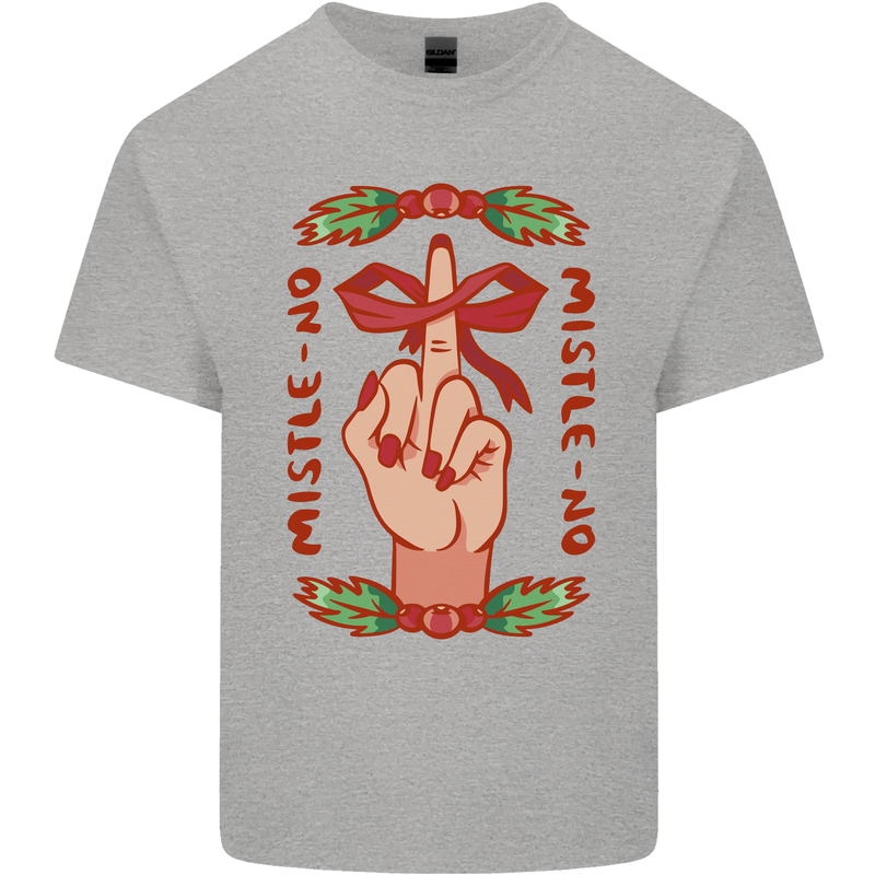 Christmas Mistle No Funny Bah Humbug Kids T-Shirt Childrens Sports Grey