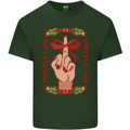 Christmas Mistle No Funny Bah Humbug Mens Cotton T-Shirt Tee Top Forest Green