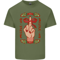 Christmas Mistle No Funny Bah Humbug Mens Cotton T-Shirt Tee Top Military Green