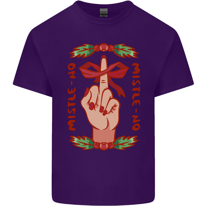 Christmas Mistle No Funny Bah Humbug Mens Cotton T-Shirt Tee Top Purple
