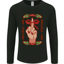 Christmas Mistle No Funny Bah Humbug Mens Long Sleeve T-Shirt Black