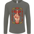 Christmas Mistle No Funny Bah Humbug Mens Long Sleeve T-Shirt Charcoal
