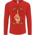 Christmas Mistle No Funny Bah Humbug Mens Long Sleeve T-Shirt Red