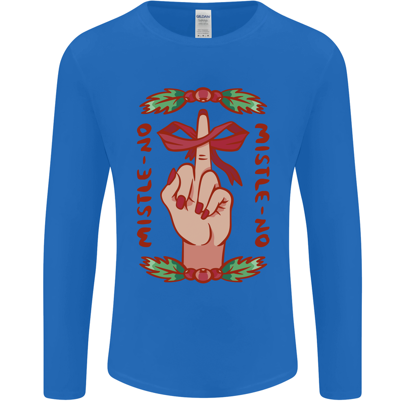Christmas Mistle No Funny Bah Humbug Mens Long Sleeve T-Shirt Royal Blue