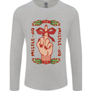 Christmas Mistle No Funny Bah Humbug Mens Long Sleeve T-Shirt Sports Grey