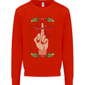 Christmas Mistle No Funny Bah Humbug Mens Sweatshirt Jumper Bright Red