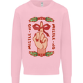 Christmas Mistle No Funny Bah Humbug Mens Sweatshirt Jumper Light Pink