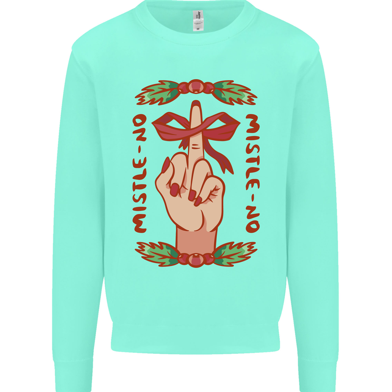 Christmas Mistle No Funny Bah Humbug Mens Sweatshirt Jumper Peppermint