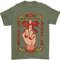 Christmas Mistle No Funny Bah Humbug Mens T-Shirt 100% Cotton Military Green