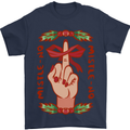 Christmas Mistle No Funny Bah Humbug Mens T-Shirt 100% Cotton Navy Blue