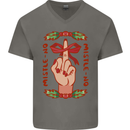Christmas Mistle No Funny Bah Humbug Mens V-Neck Cotton T-Shirt Charcoal