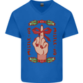 Christmas Mistle No Funny Bah Humbug Mens V-Neck Cotton T-Shirt Royal Blue