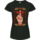 Christmas Mistle No Funny Bah Humbug Womens Petite Cut T-Shirt Black