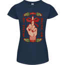 Christmas Mistle No Funny Bah Humbug Womens Petite Cut T-Shirt Navy Blue