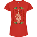 Christmas Mistle No Funny Bah Humbug Womens Petite Cut T-Shirt Red