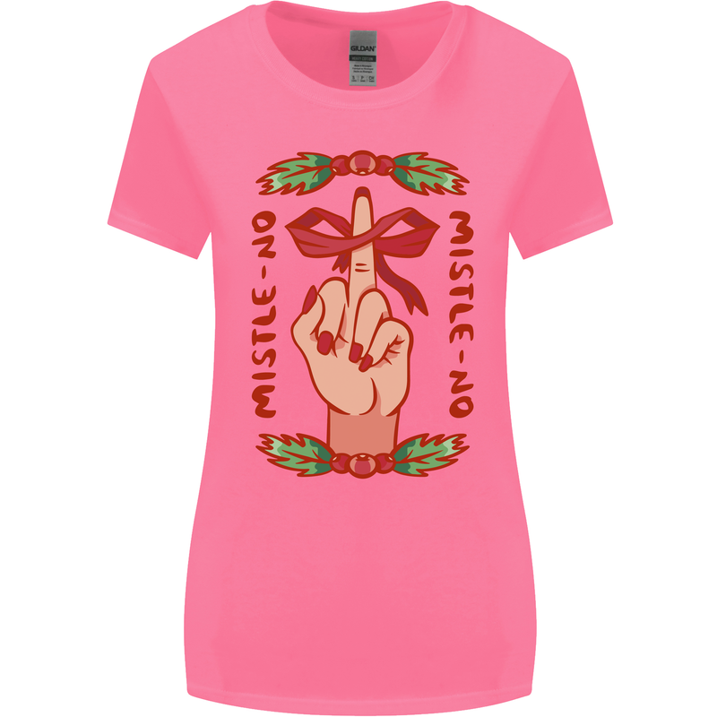 Christmas Mistle No Funny Bah Humbug Womens Wider Cut T-Shirt Azalea