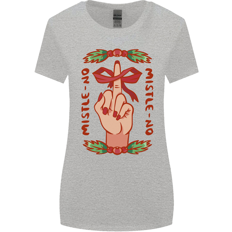 Christmas Mistle No Funny Bah Humbug Womens Wider Cut T-Shirt Sports Grey