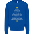 Christmas Movie Where's the Tyrenol? Kids Sweatshirt Jumper Royal Blue