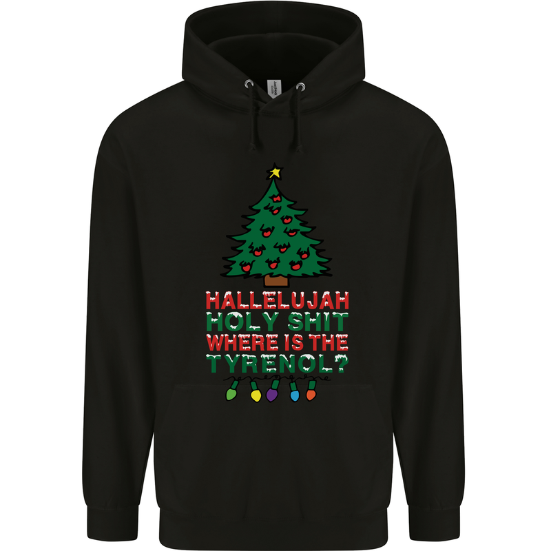 Christmas Movie Where's the Tyrenol? Mens 80% Cotton Hoodie Black